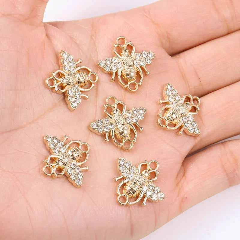 Enamel Bee Pendant Charms, 10Pcs 22*17mm