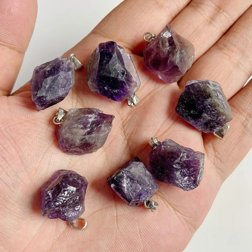 Amethyst Pendant Beads, Natural Healing Gemstones, 9 sizes & Shapes, 2pcs