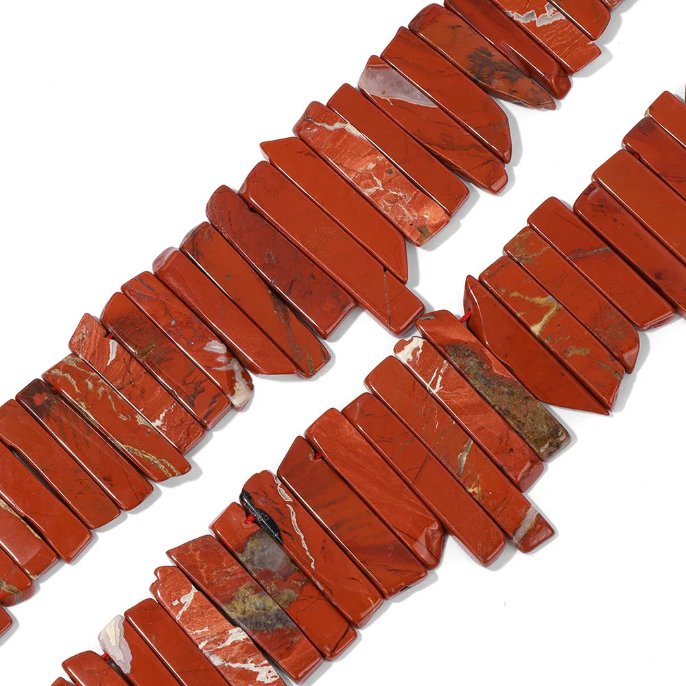 Irregular Natural Red Stone Top Drilled Beads, Flat, Sliced Point Beads 25mm