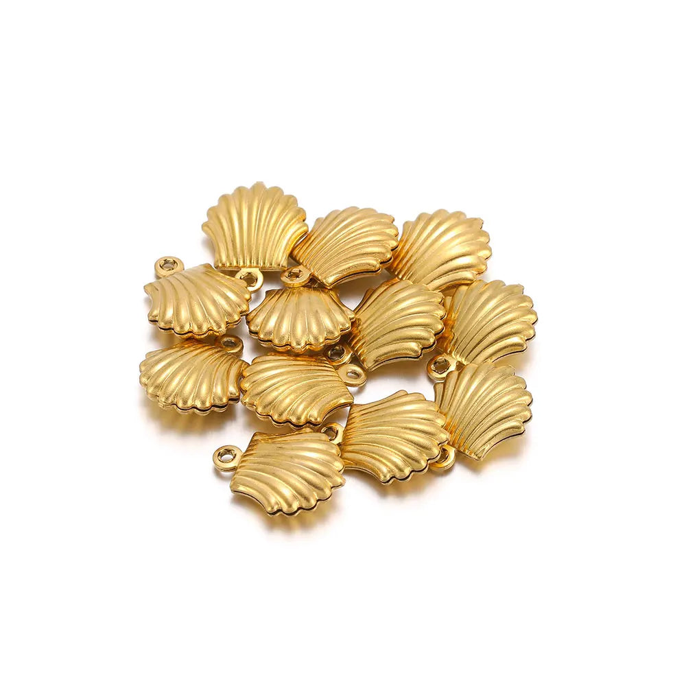 Sea Shell Hollow Charms 20Pcs, Stainless Steel