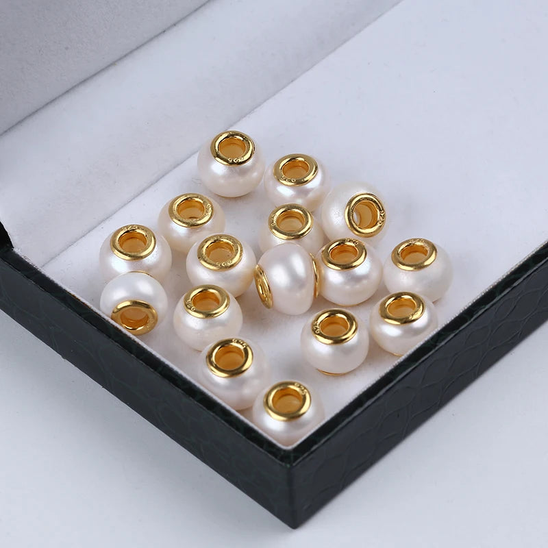 925 Gold Core 11-12mm Freshwater Pearl Beads With Big Holes