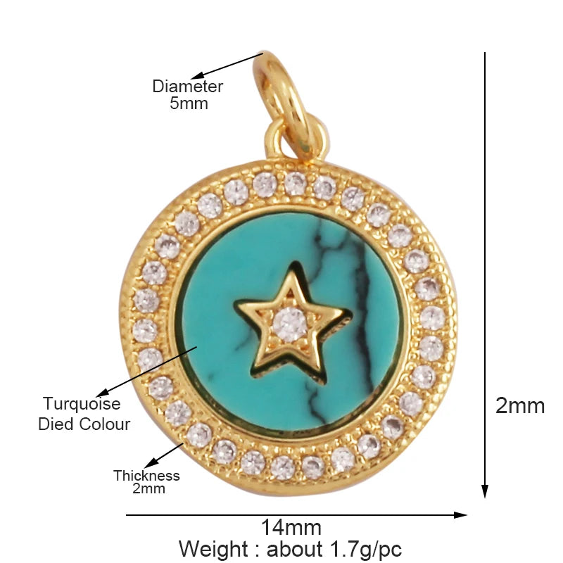 Celestial 18K Gold Inlaid Cubic Zirconia Charm Collection