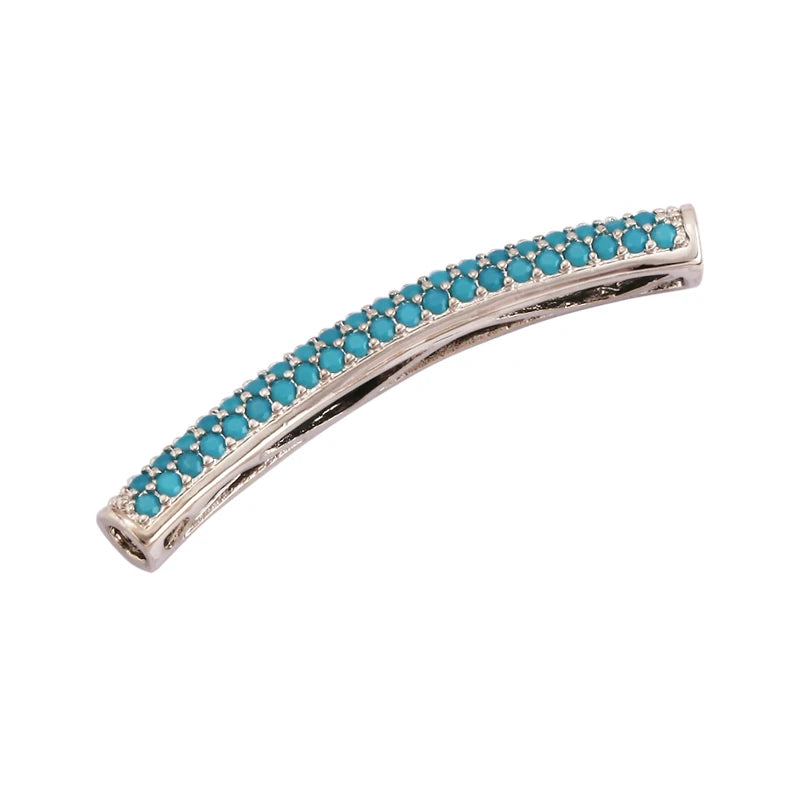 Micro Pave CZ Curved Tube Beads