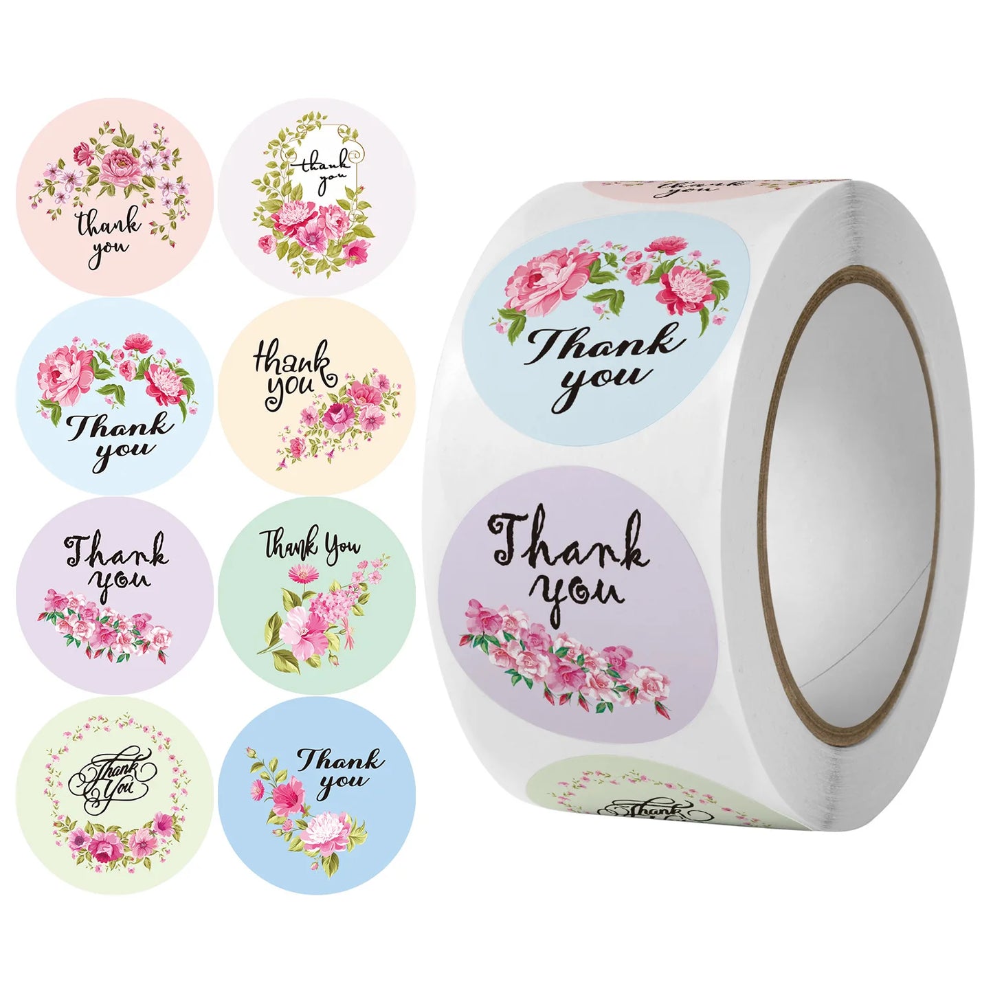 Thank You Stickers Self-Adhesive Labels 500pcs,  25mm, over 25 Designs