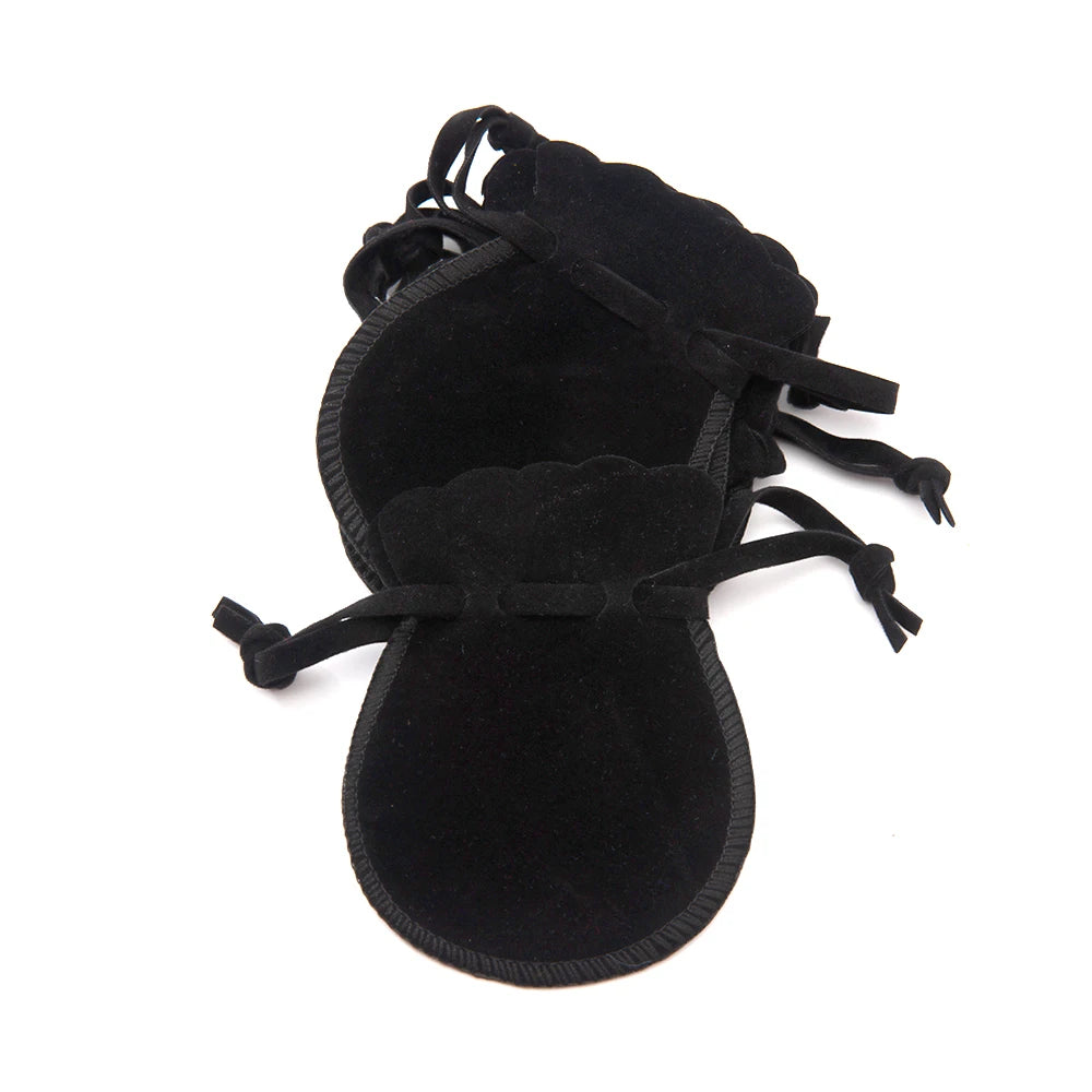 Rounded Velvet Drawstring Bag, Jewelry Pouch, 10pcs