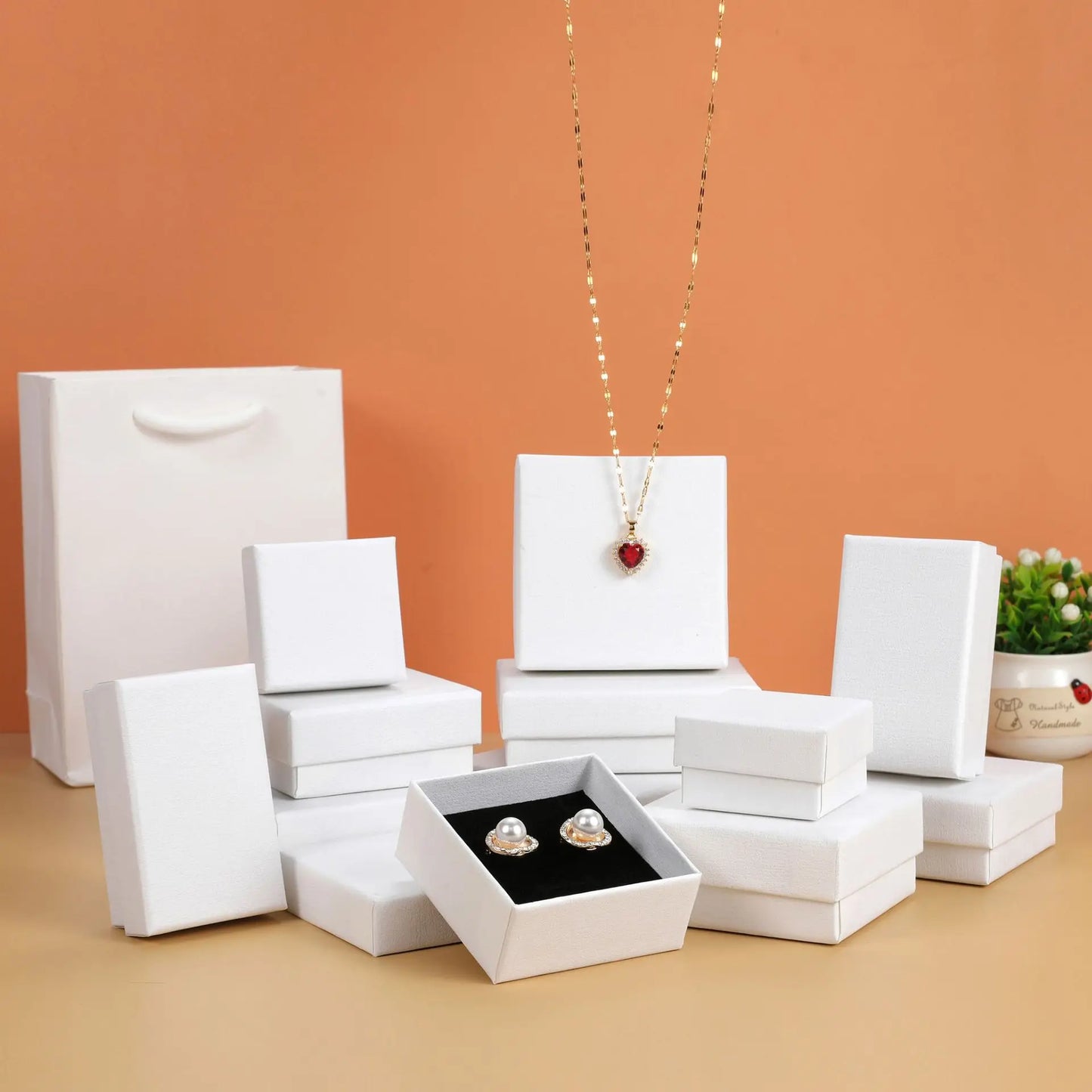 Luxury Kraft Gift Boxes, Artboard Paper, 7x9x3cm 12pcs