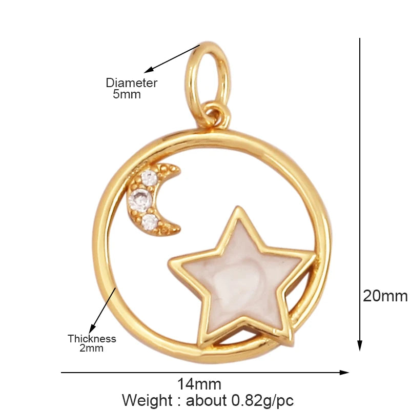 Celestial 18K Gold Inlaid Cubic Zirconia Charm Collection