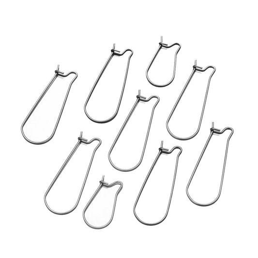 Hypoallergenic Earring Hooks, Kidney Earring wires, 50pcs 316 Grade Surgical Stainless Steel