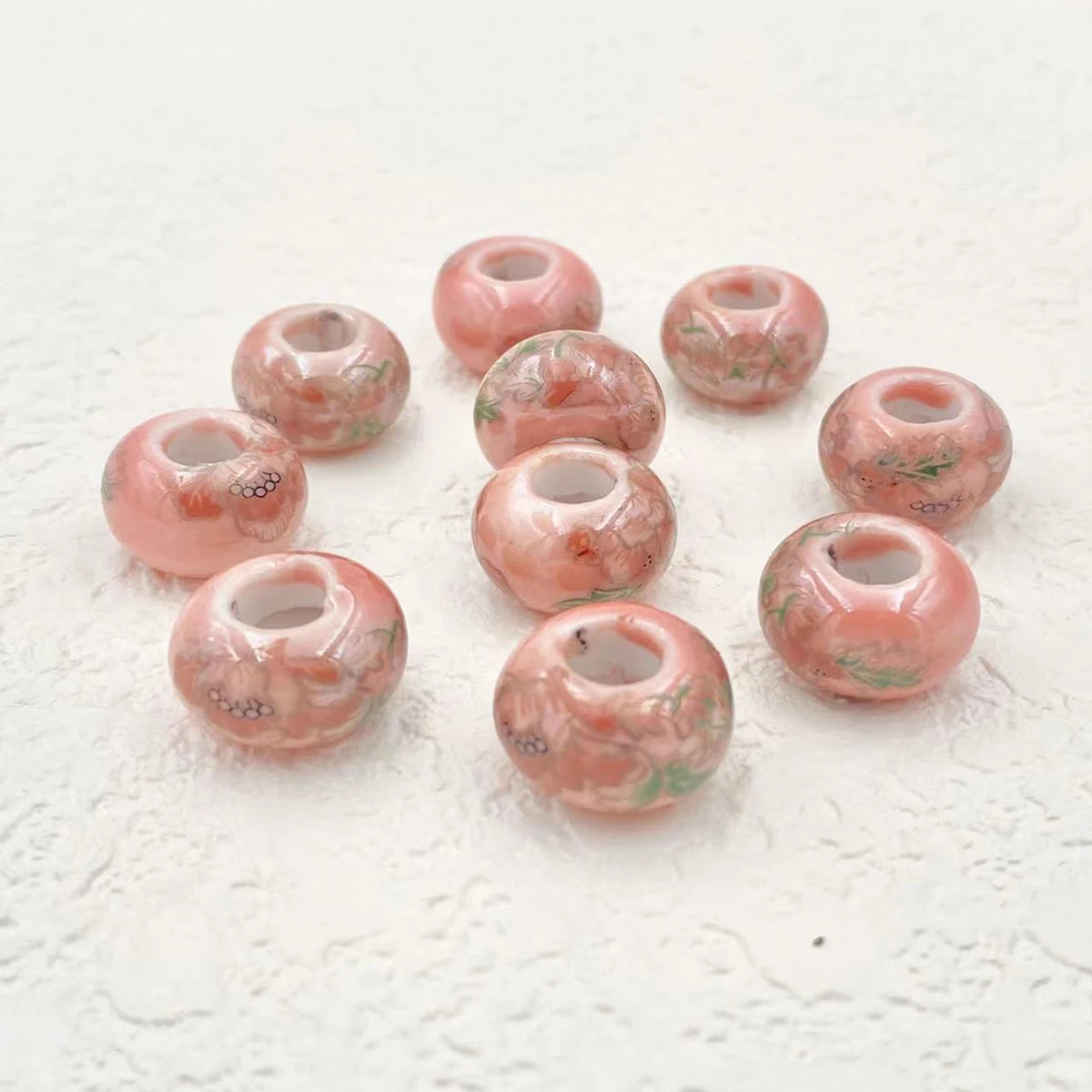 Big Hole Ceramic Spacer Beads, 10PCS