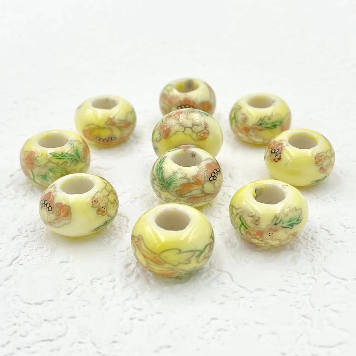 Big Hole Ceramic Spacer Beads, 10PCS