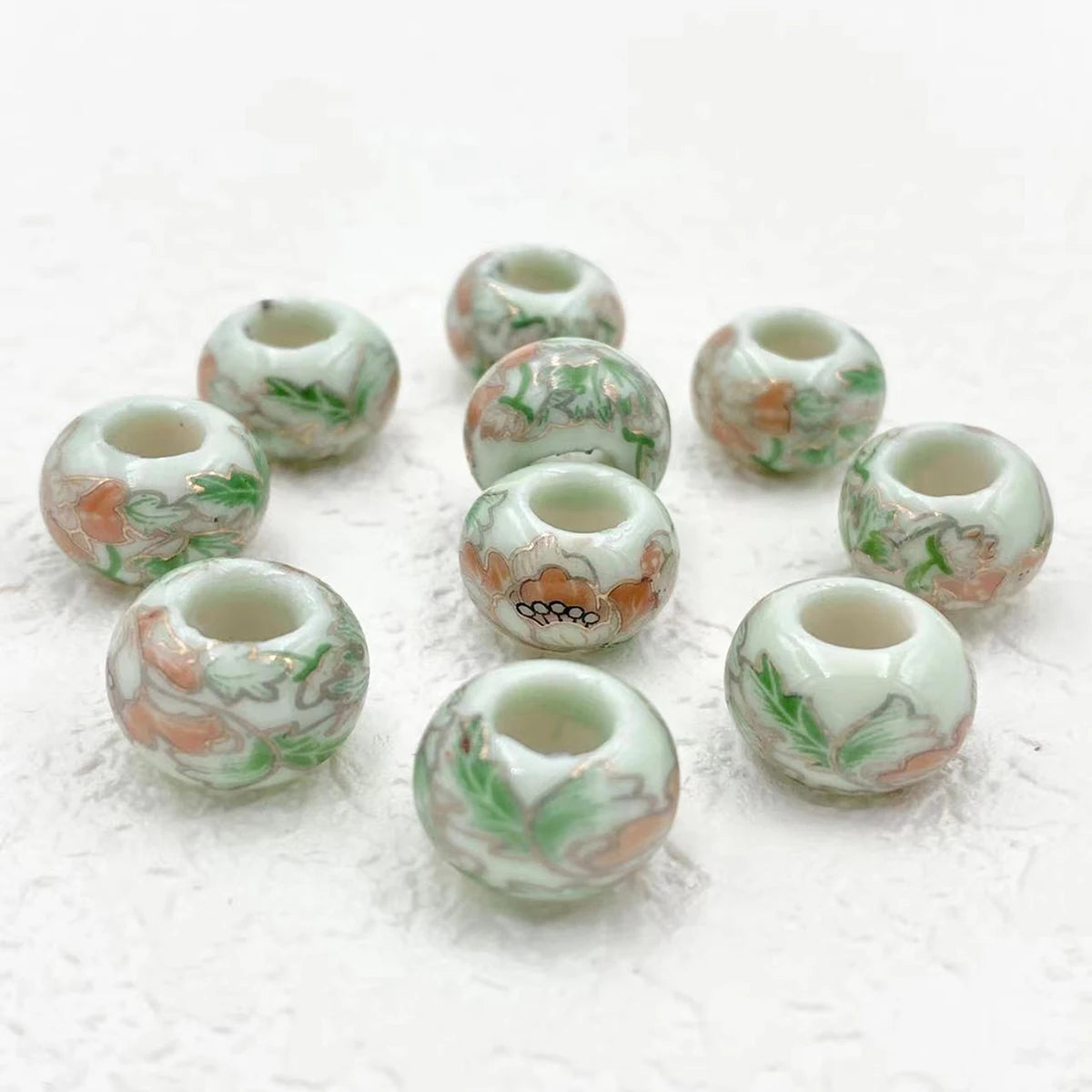 Big Hole Ceramic Spacer Beads, 10PCS