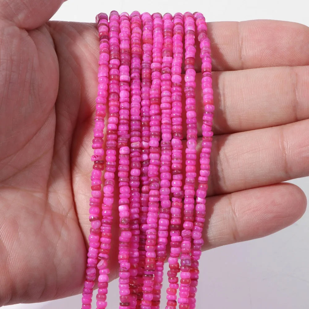 Natural Freshwater Shell Beads, 3-4mm,  Dyed Multicolors, Flat Irregular Boho Style Loose Spacers