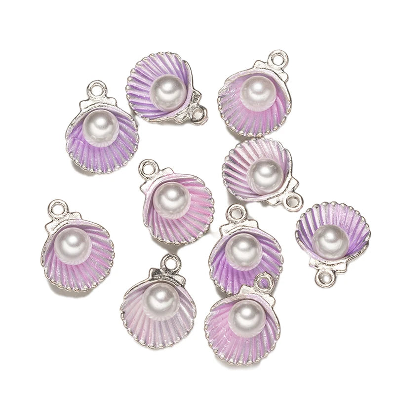 Seaside Seashell & Starfish Charms 10pcs