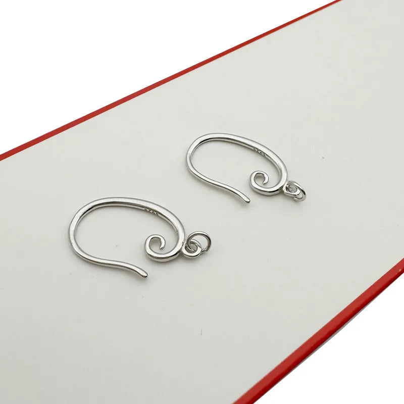 Solid 925 Sterling Silver Earring Hooks, 1 Pair, Choose from Rhodium, 18k Gold, Silver