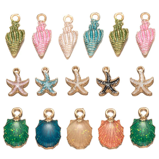 Oceanic Gold Plated Sea Shell Charms 10pcs