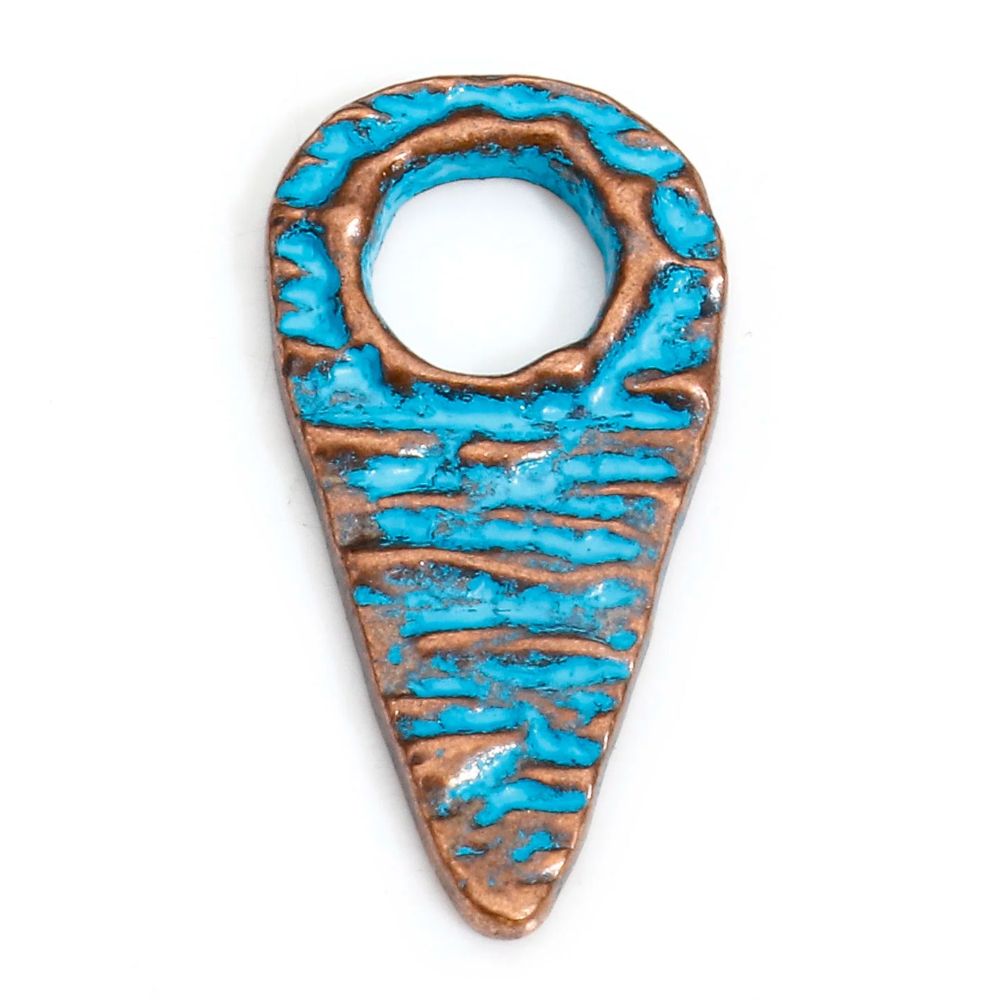 Bohemian Ocean Jewelry Charms  in Antique Copper Blue Patina 20pcs