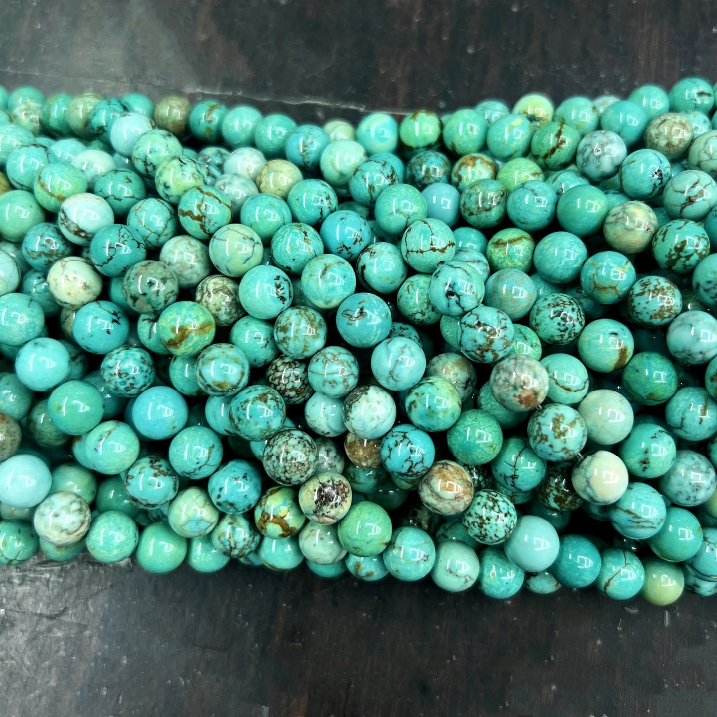 Natural Turquoise Round Beads 6mm 8mm 10mm, 5 Strands 15.5 inches