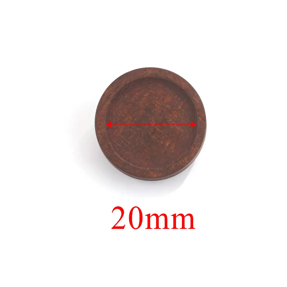 Blank Wood Cabochon Brooch Base Settings, Fits 20 25 30 40mm, Round Bezel Tray Blanks