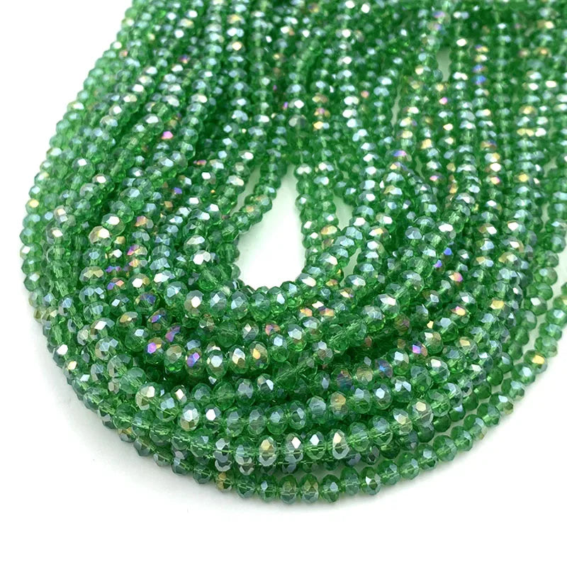 Faceted Crystal Beads, Loose Rondelle Spacers 2 3 4 6 8mm