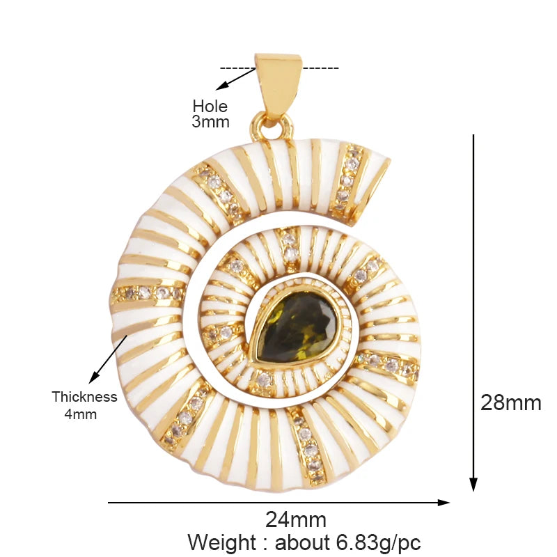 Nautilus 18k Gold Plated Zircon Charm Collection