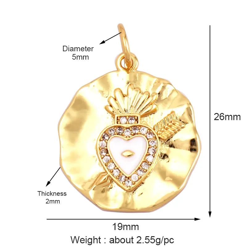 Sacred Red Heart Charm Collection, 18K Gold Plated