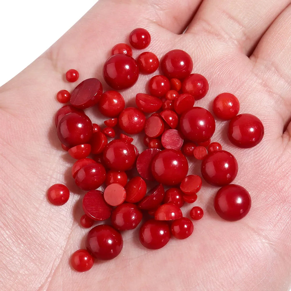 Round Red Coral Cabochons 3/4/5/6/7/8/10/12mm