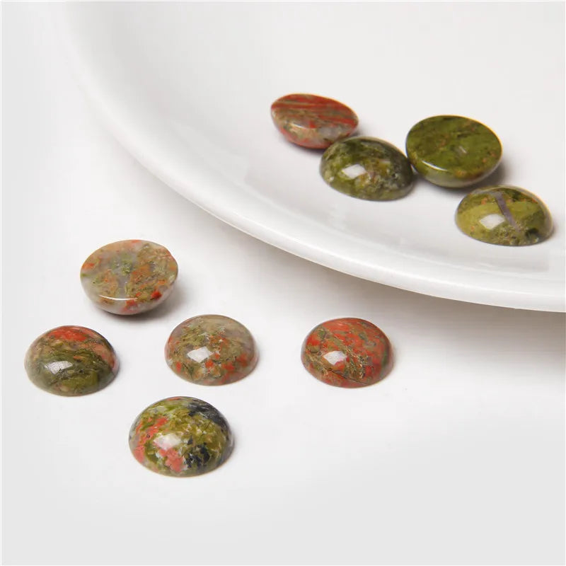 Gemstone Cabochons, 4mm-14mm, 10Pcs