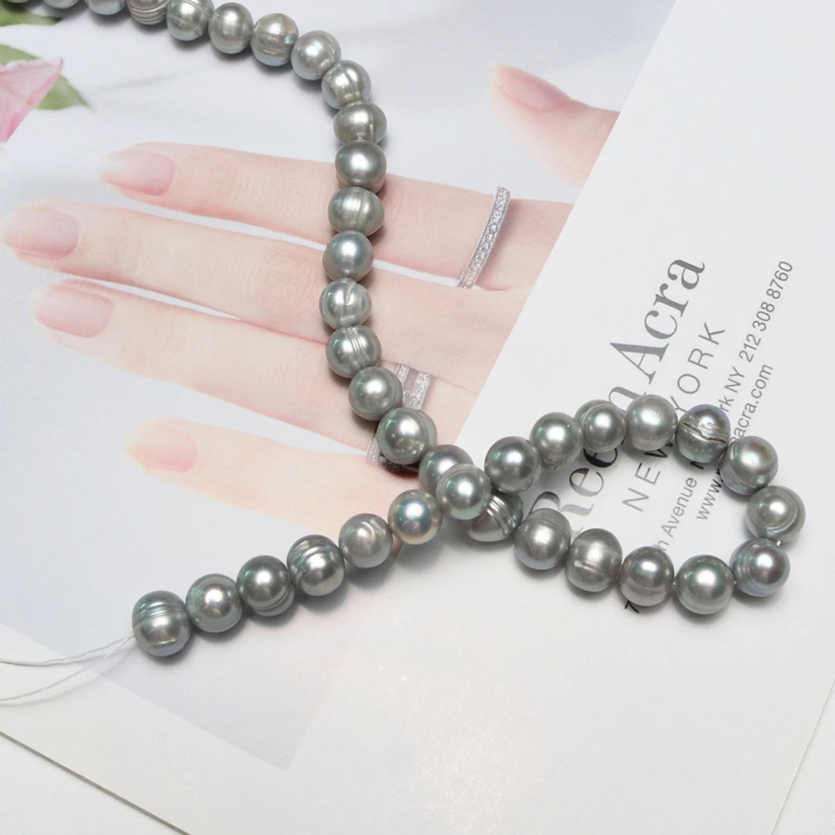 Natural Gray Freshwater Pearl Beads 10-11mm, 15'' Strand, AA Quality