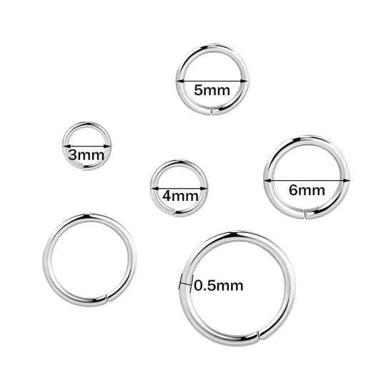 925 Sterling Silver Open Jump Rings Split O Ring Loop Connectors, 20pcs 3/4/5/6mm