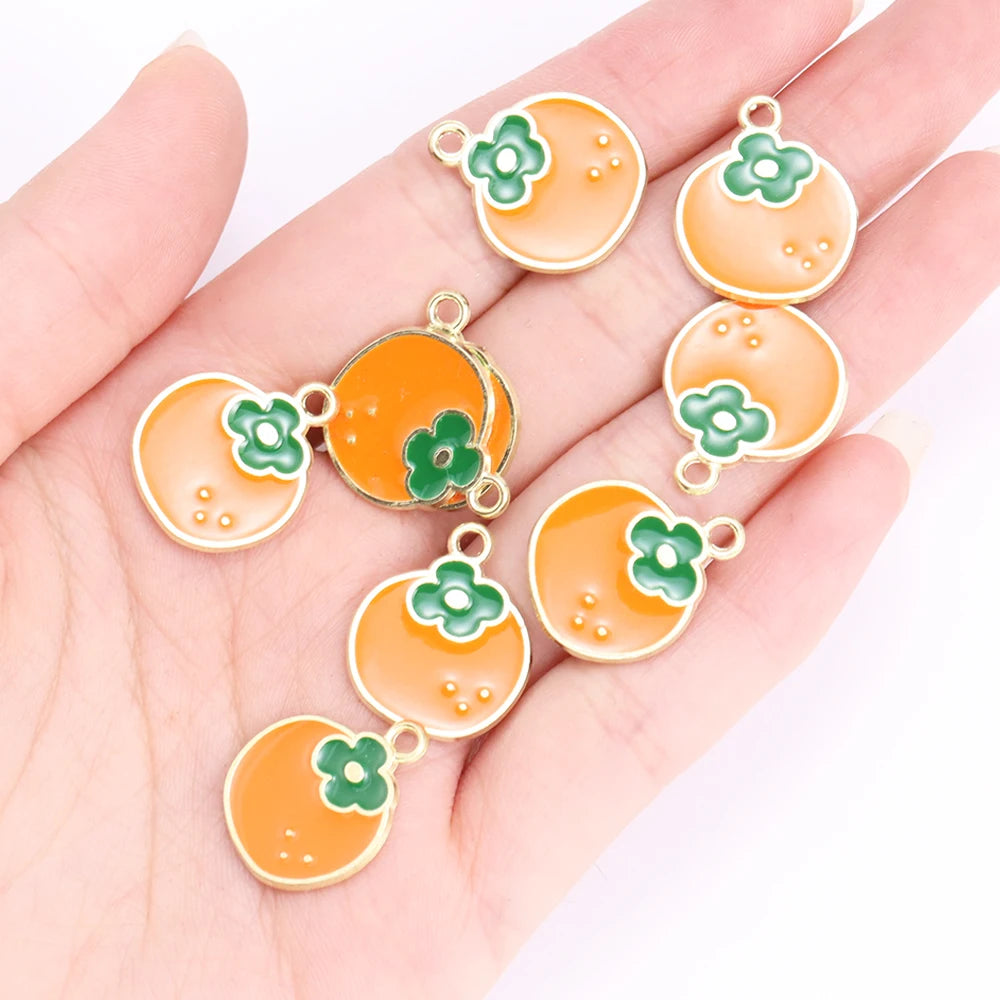 Enamel Strawberry & Friends Resin Charms 10Pcs