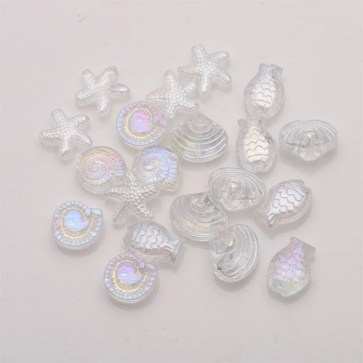 All Aboard Ocean Charm Collection, 20 Pcs Mixed Shapes Starfish /Snail /Shell/ Small Fish