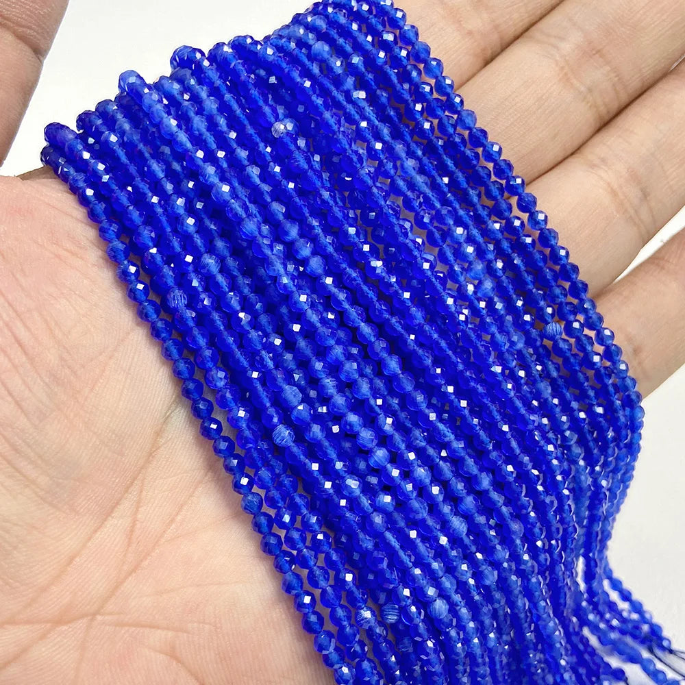 Ocean Gemstone Beads, Tiny Natural Blue Aquamarine, Amazonite, Apatite, Lapis, Turquoise Accents 2 3 4 mm