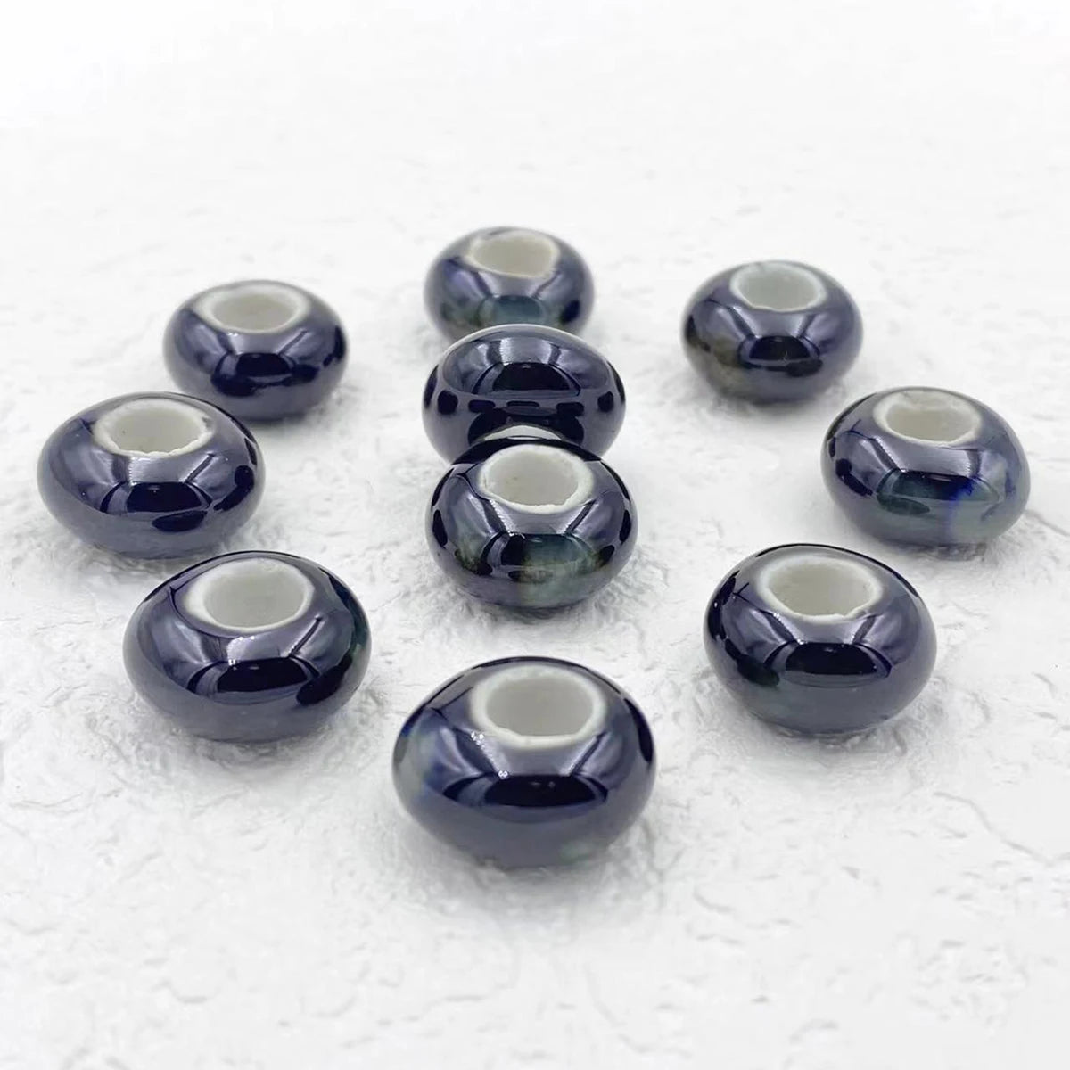 Big Hole Ceramic Spacer Beads, 10PCS