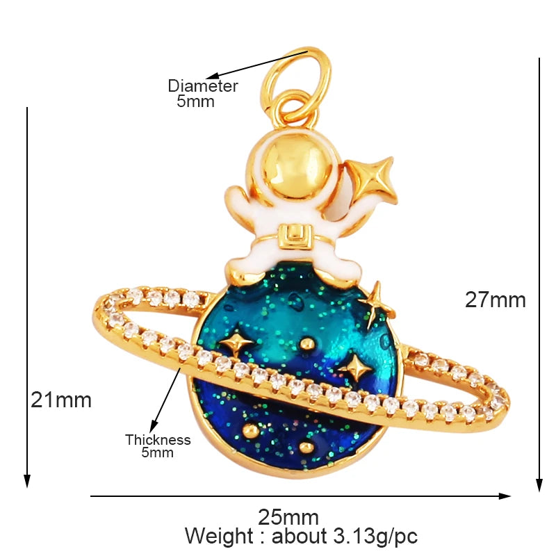 Celestial 18K Gold Inlaid Cubic Zirconia Charm Collection