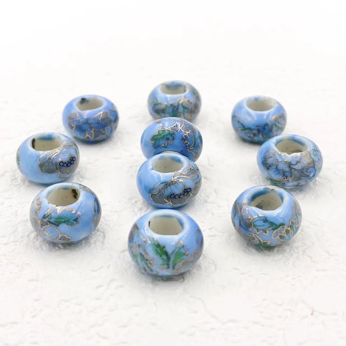 Big Hole Ceramic Spacer Beads, 10PCS