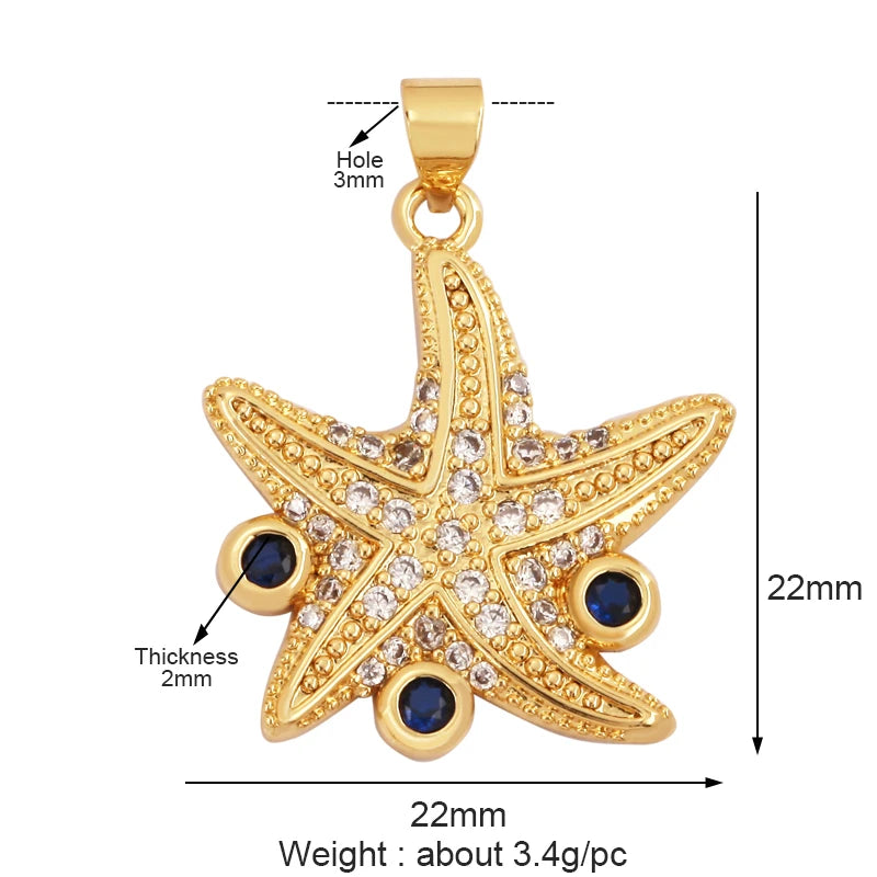 Nautilus 18k Gold Plated Zircon Charm Collection