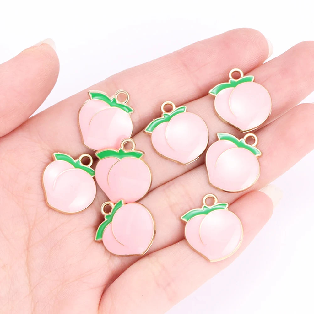 Enamel Strawberry & Friends Resin Charms 10Pcs