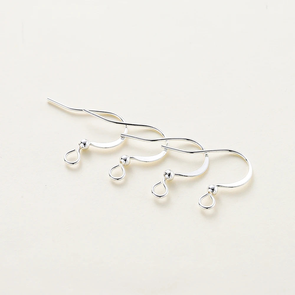 18K Gold Plated Flat Earring Hooks, Brass Earring Wires, 20Pcs