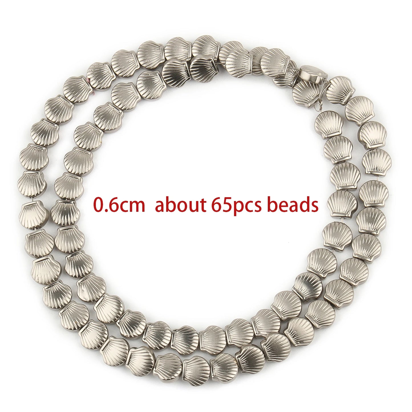 Pearl Ash Stone Shell Beads  15'' 6mm 8mm