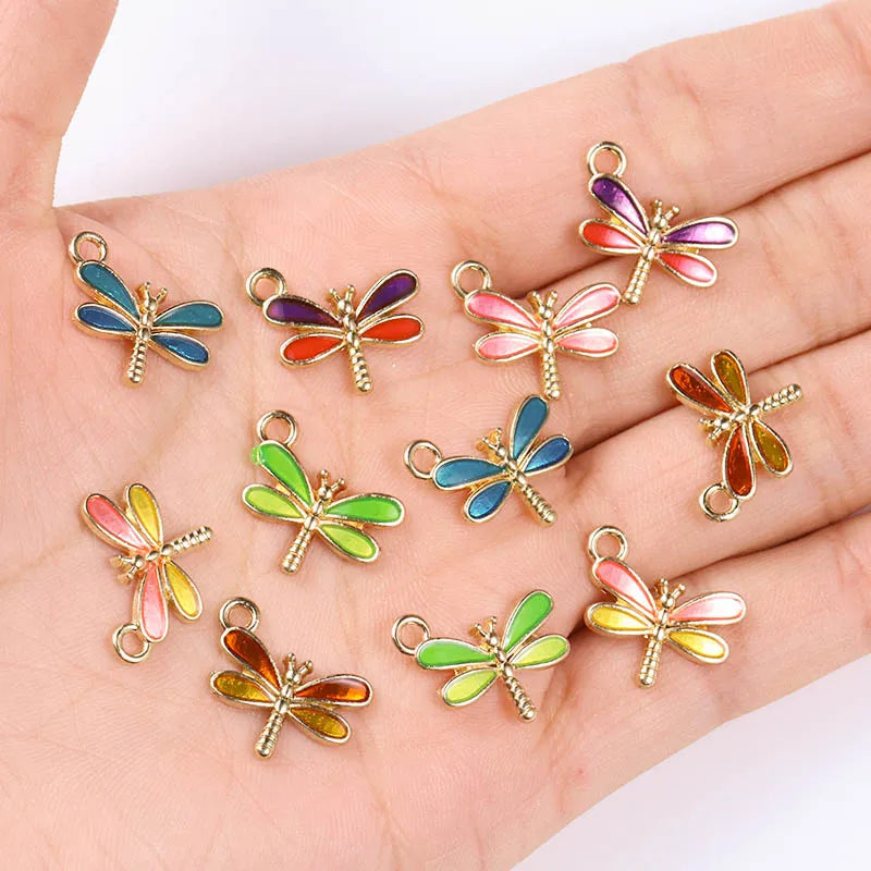 Enamel Bee Pendant Charms, 10Pcs 22*17mm