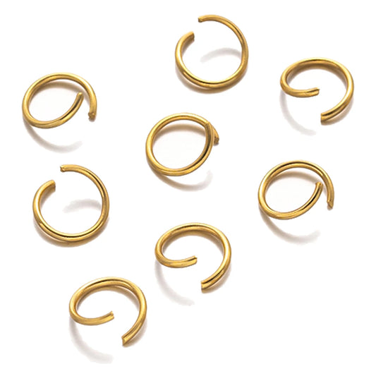 Gold Plated Stainless Steel Open Jump Rings, Split Connectors, 100pcs 4/5/6/7/8mm