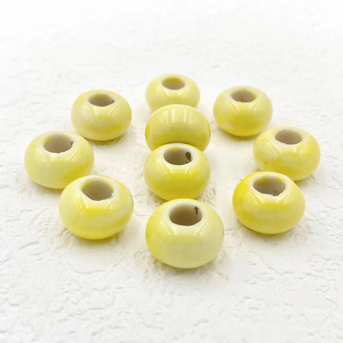 Big Hole Ceramic Spacer Beads, 10PCS