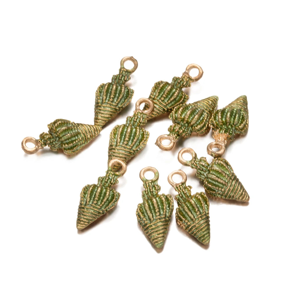 Oceanic Gold Plated Sea Shell Charms 10pcs