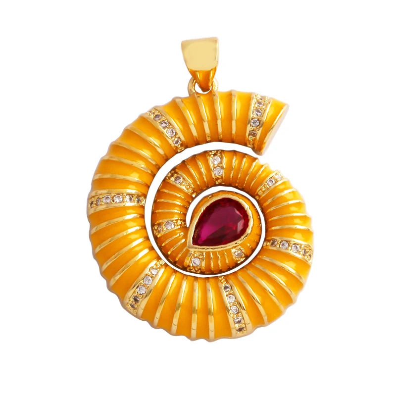 Nautilus 18k Gold Plated Zircon Charm Collection