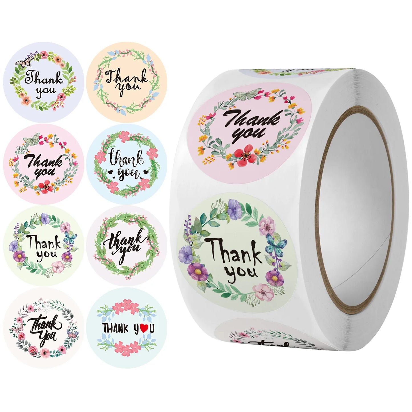 Thank You Stickers Self-Adhesive Labels 500pcs,  25mm, over 25 Designs