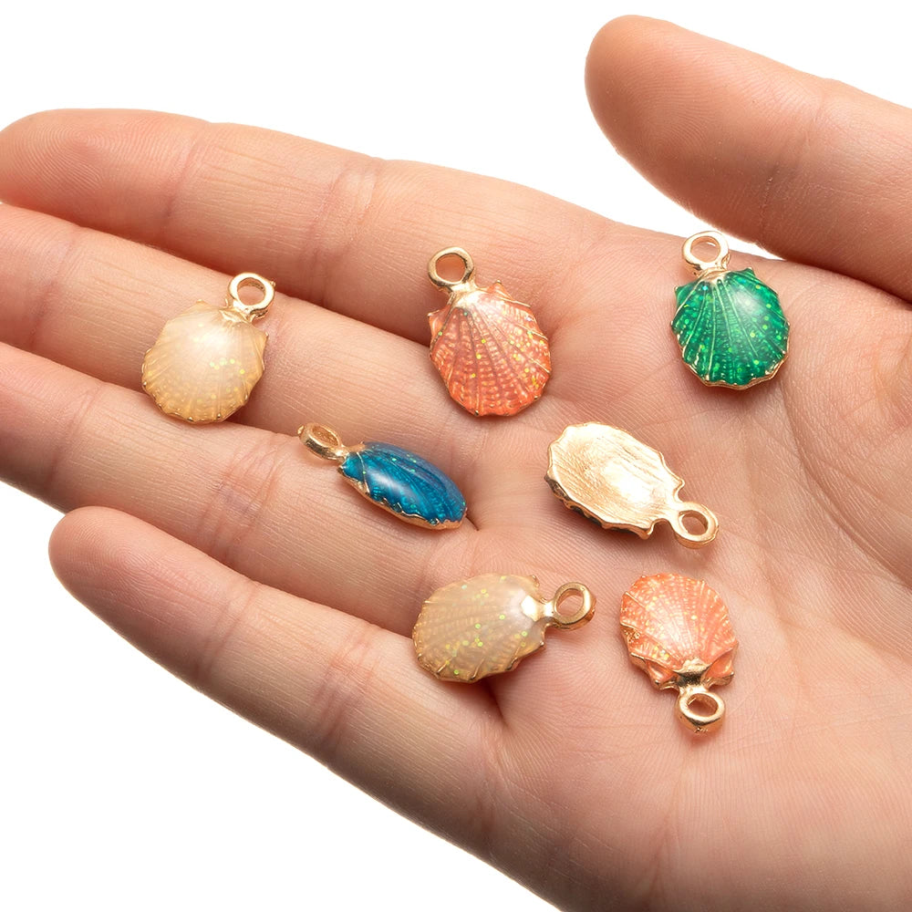 Oceanic Gold Plated Sea Shell Charms 10pcs