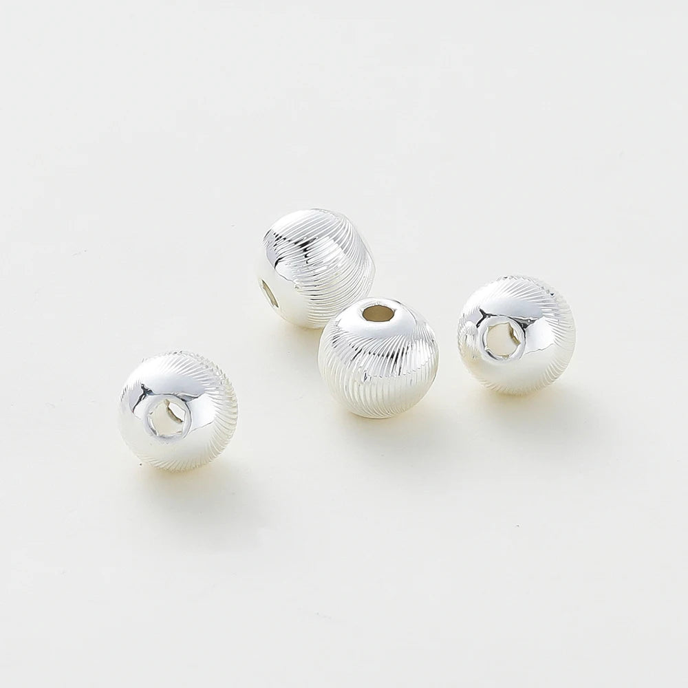 Spacer Beads 10mm 18K Gold Silver Plated Brass Rounds, 5Pcs