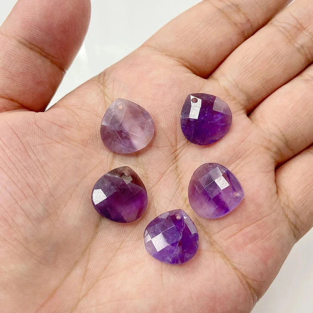 Amethyst Pendant Beads, Natural Healing Gemstones, 9 sizes & Shapes, 2pcs