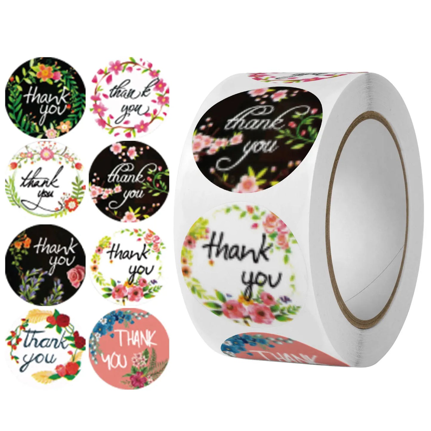 Thank You Stickers Self-Adhesive Labels 500pcs,  25mm, over 25 Designs