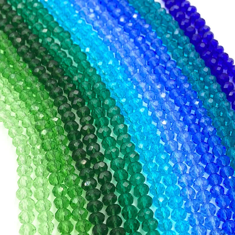 Faceted Crystal Beads, Loose Rondelle Spacers 2 3 4 6 8mm